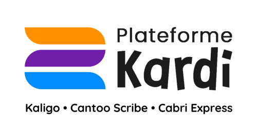 Logo des plateforme Kardi, Kaligo, Cantoo Scribe et Cabri Express
